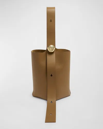 LOEWE ANAGRAM PEBBLE LEATHER BUCKET BAG