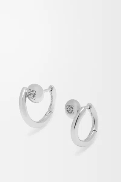 Loewe Anagram Pebble Mini-creolen Aus Sterlingsilber Für Frau In Silver