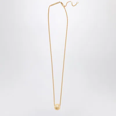 Loewe Anagram Pebble Necklace In Gold-plated Silver