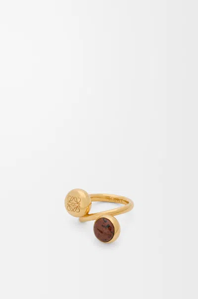 Loewe Anagram Pebble Ring Size:13 For Woman In Gold