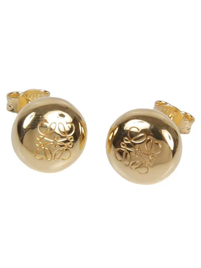 Loewe Anagram Pebble Stearling Silver Earrings In Gold