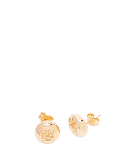 Loewe `anagram Pebble` Stud Earrings In Metallic