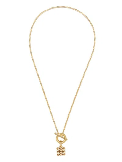 Loewe Anagram Pendant Necklace In Gold