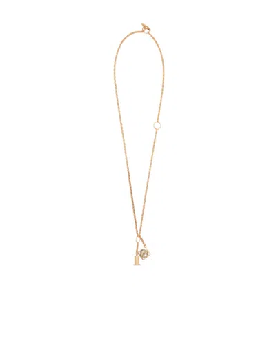 Loewe Anagram-pendant Necklace In Yellow