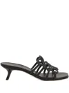 Loewe Petal Anagram 45 Leather Sandals In Black