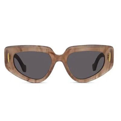 Loewe Anagram Pink Geometric Sunglasses In Brown