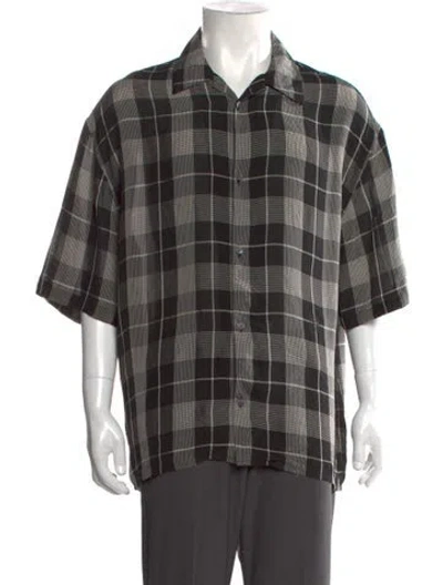 Pre-owned Loewe Anagram Plaid Print Shirt In Black
