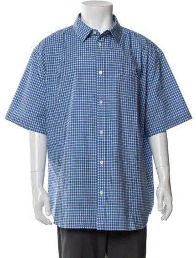 Pre-owned Loewe Anagram Plaid Print Shirt W/ Tags In Blue
