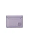 Loewe Anagram Plain Cardholder In Pebble Grained Calfskin In Purple