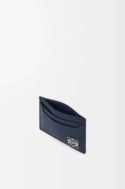 Loewe Anagram Plain Cardholder In Pebble Grained Leather Skin For Woman In Blue
