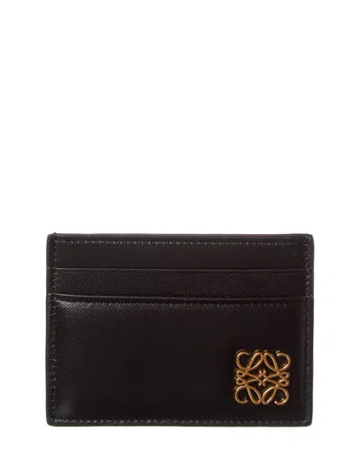 Loewe Anagrame Puffer Card Holder In Leather In Black
