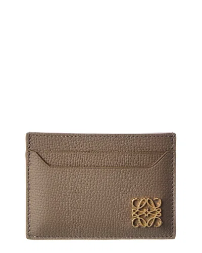 Loewe Anagram Plain Leather Card Holder In Purple