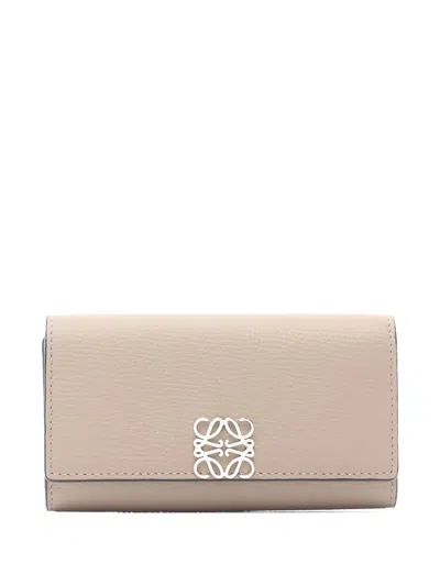 Pre-owned Loewe Anagram-plaque Keyholder In Neutral