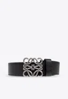 Loewe Reversible Anagram Leather Belt In Black