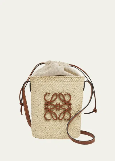 Loewe Anagram Pocket Crossbody Bag In Iraca Palm In 2435 Naturaltan