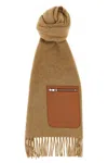 Loewe Anagram Embossed Zipped Scarf In Sand