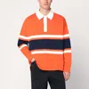 Loewe Anagram Polo In Orange/navy Blue In Orange