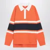 Loewe Embroidered Anagram Long-sleeved Polo T-shirt In Orange