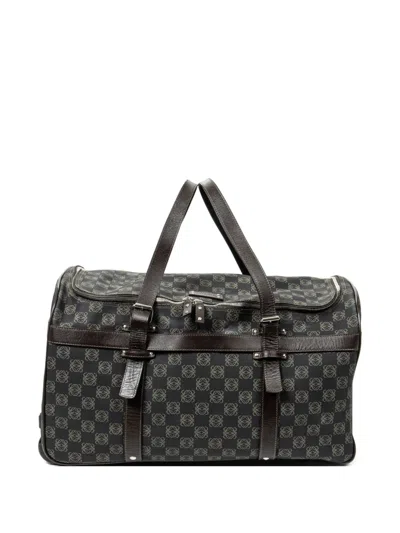 Pre-owned Loewe Anagram-print Duffel Bag In Black