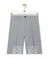 Loewe Cotton Tailored Anagram Shorts In Gray