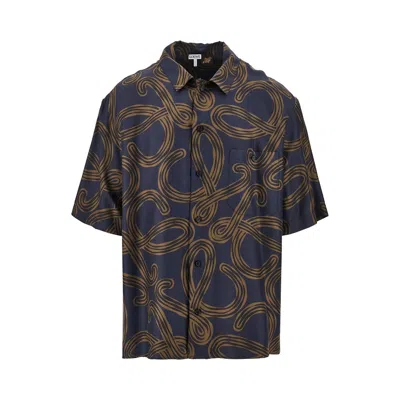 Loewe Anagram Print Silk Shirt In Multi