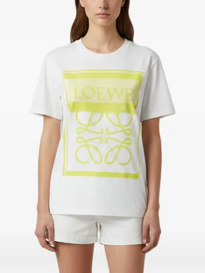 Pre-owned Loewe Anagram Print T-shirt In White
