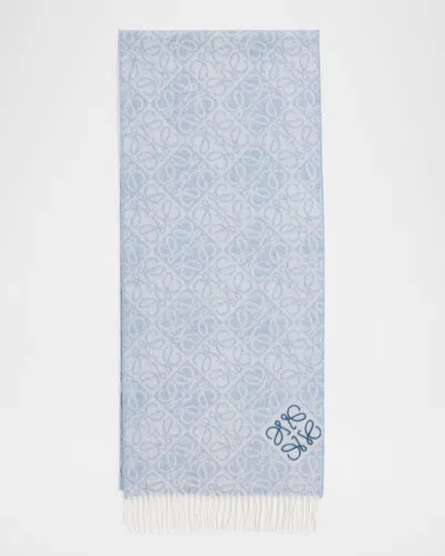 Loewe Anagram-print Wool Blend Scarf
