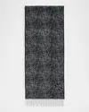 Loewe Anagram-print Wool Blend Scarf In Gray