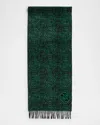Loewe Anagram-print Wool Blend Scarf In Forest Green