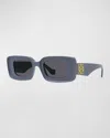 Loewe Anagram Rectangle Acetate Sunglasses In Gray