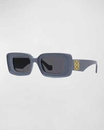 Loewe Anagram Rectangle Acetate Sunglasses In Grey