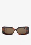 Loewe Anagram Rectangular Sunglasses In Brown