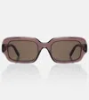 Loewe Anagram Rectangular Sunglasses In Burgundy