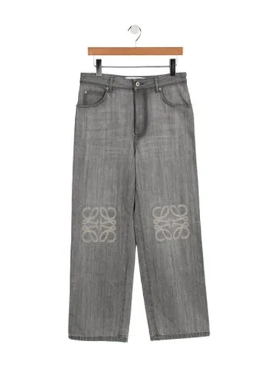 Pre-owned Loewe Anagram Relaxed Fit Jeans In Gray