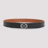 Loewe Anagram Rev 2.8 Cm Belt In Black Tan Palladium