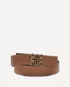 Loewe 3cm Reversible Leather Belt In Brown