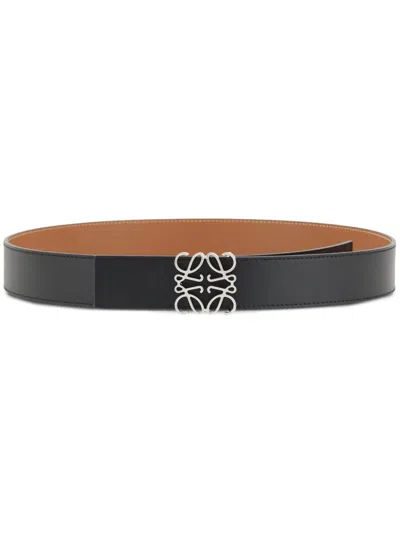 Loewe Anagram Reversible Belt In Black