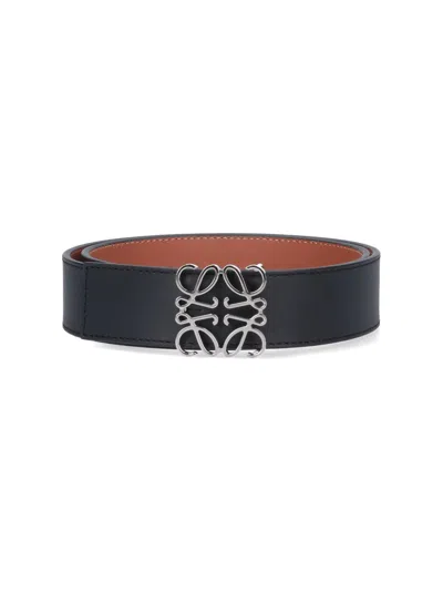 Loewe Anagram Reversible Belt In Black  