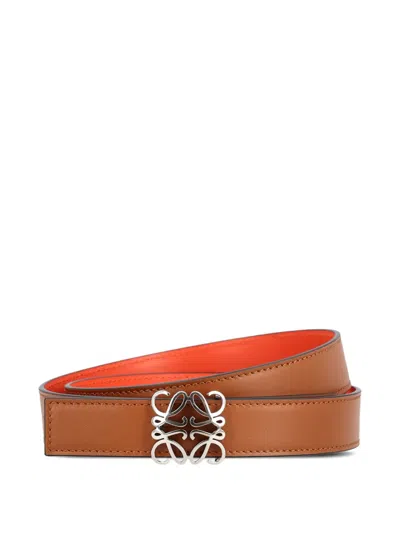 Loewe Anagram Reversible Belt In Brown