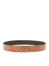 Loewe Men Anagram Reversible Belt In Smooth Calfskin In Brown