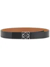 Loewe Cintura Reversibile Anagram Con Fibbia Argento In Black