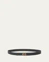 Loewe Anagram Reversible Grained Leather Belt In Multi