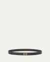 Loewe Anagram Reversible Grained Leather Belt In Multi