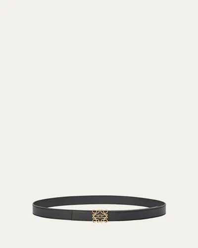 LOEWE ANAGRAM REVERSIBLE GRAINED LEATHER BELT