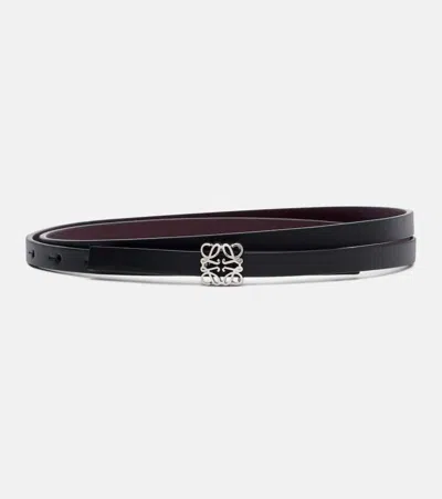 Loewe Anagram Reversible Leather Belt In Black