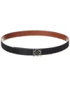 Loewe Anagram Reversible Leather Belt In Black