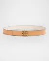 Loewe Anagram Reversible Leather Belt In Brown