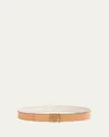 Loewe Anagram Reversible Leather Belt In Brown