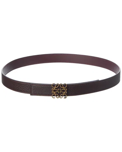 Loewe Anagram Reversible Leather Belt In Brown