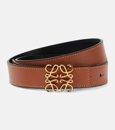 Loewe Anagram Reversible Leather Belt In Multicolor